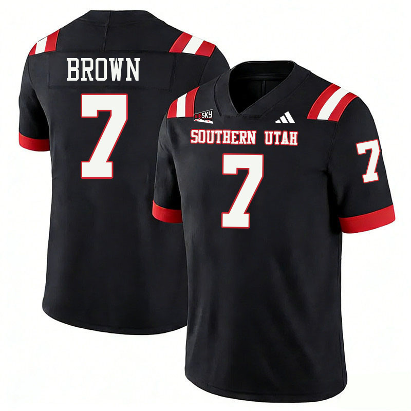 Southern Utah Thunderbirds #7 Lando Brown College Football Jerseys,Uniforms Stitched-Black